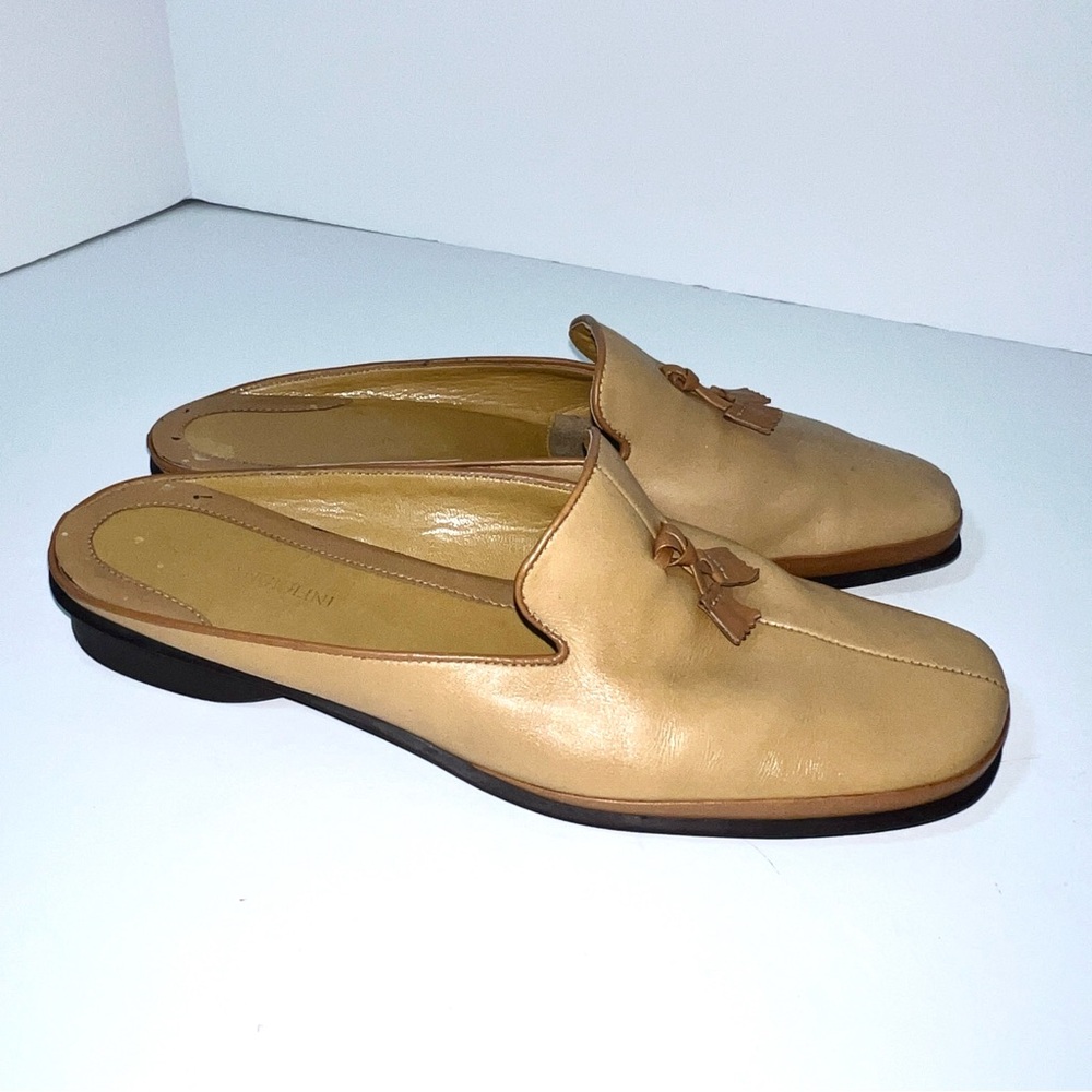 Enzo Angiolini Leather Loafer Tassel Mules Yellow Women’s Shoes 7.5 M‎